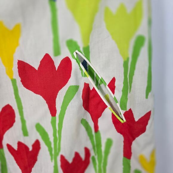 Vintage 60s Tanner of North Carolina Tulip Print Mini Shift Dress Sleeveless 8 - Picture 9 of 10